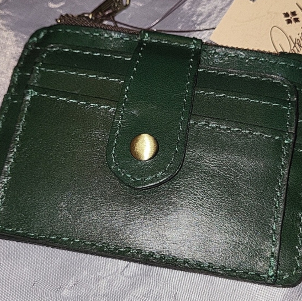 Patricia Nash Cassis Soft Green ID Credit Card Leather Wallet HL M